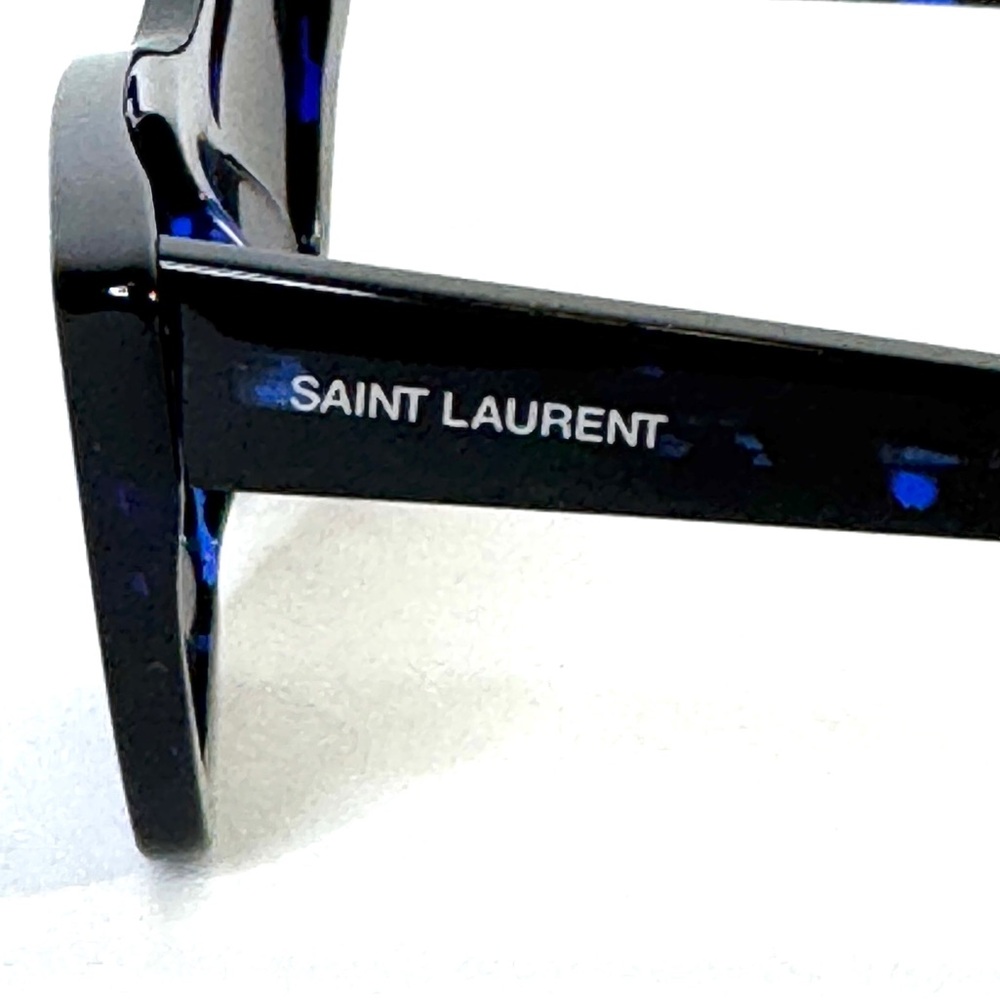 SAINT LAURENT Mica Cat Eye Sunglasses SL 276 009 Black Blue Havana NEW With Case - Picture 8 of 14
